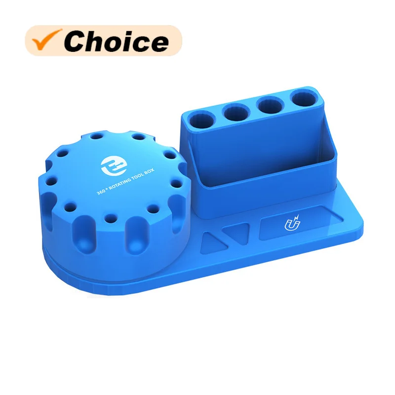 

TE-193 Multi-function Screwdriver Tweezers Storage Box Rotating 360° Tools Rack Screwdriver Stand Holder for Maintenance Repair