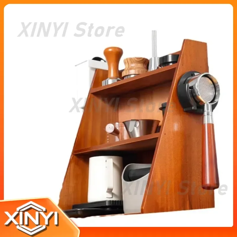 Coffee Utensil Storage Cabinet for Bar Accessories and Kitchen Tools Powder Press Maker Organizer Rack for Home Office Use