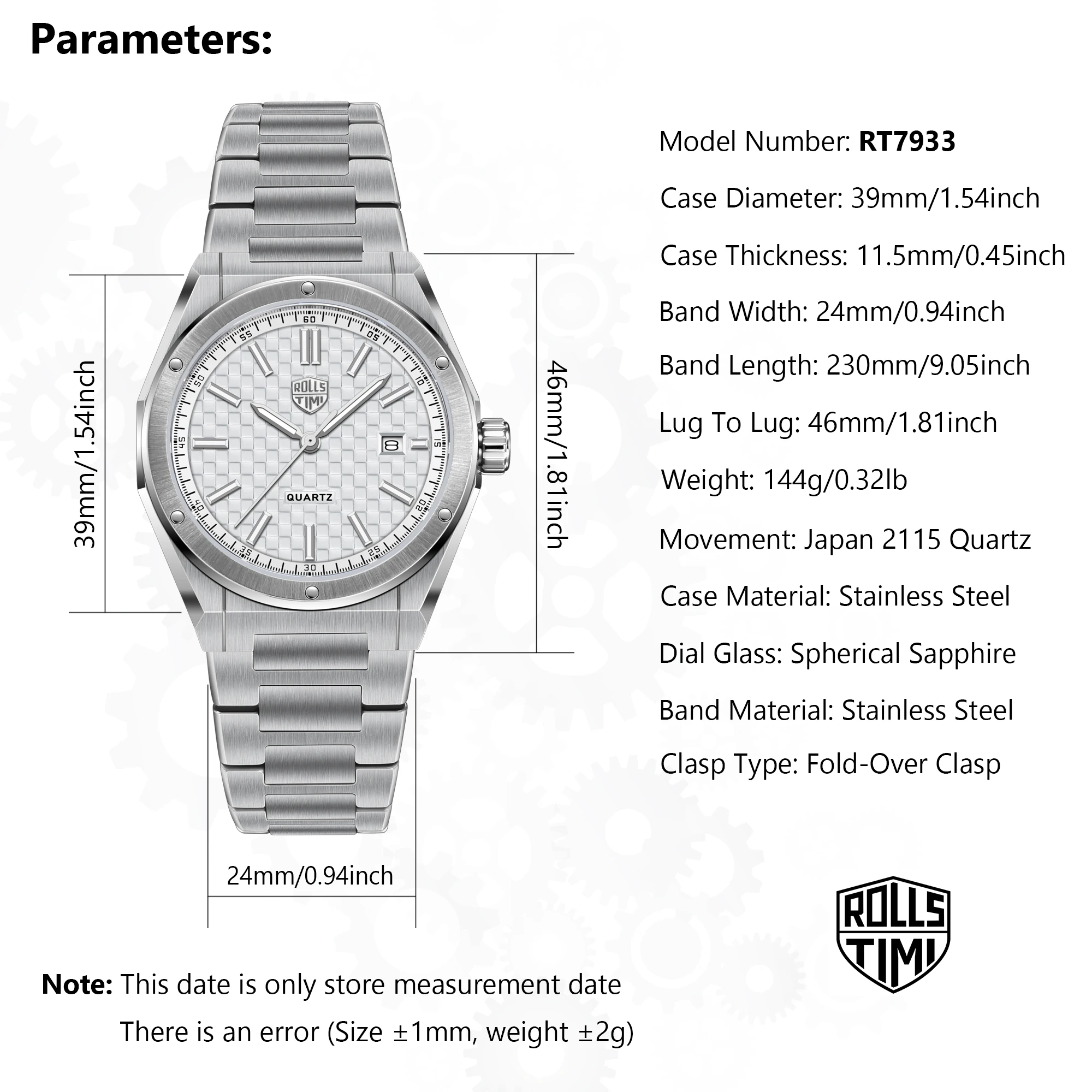 2025 جديد ساعة رجالي RollsTimi تصميم علوي ساعة كوارتز فاخرة الياقوت مرآة ساعات المعصم مقاوم للماء ساعة رياضية هدية للرجل