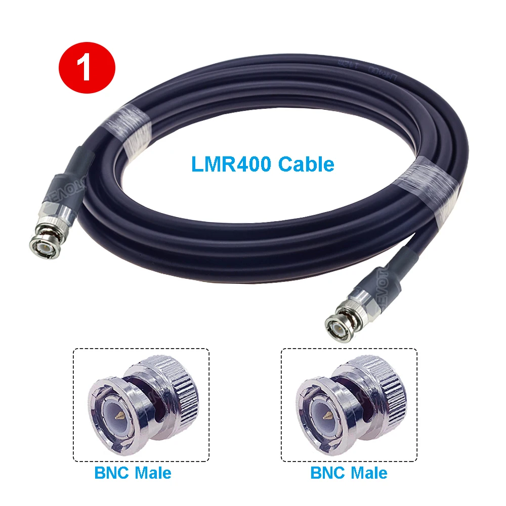1Pcs Coaxial LMR400 Cable N to N/SMA/BNC/ TNC/UHF Male Connector Clamp Type 50 ohm RF LMR-400 Pigtail Antenna Radio Cable