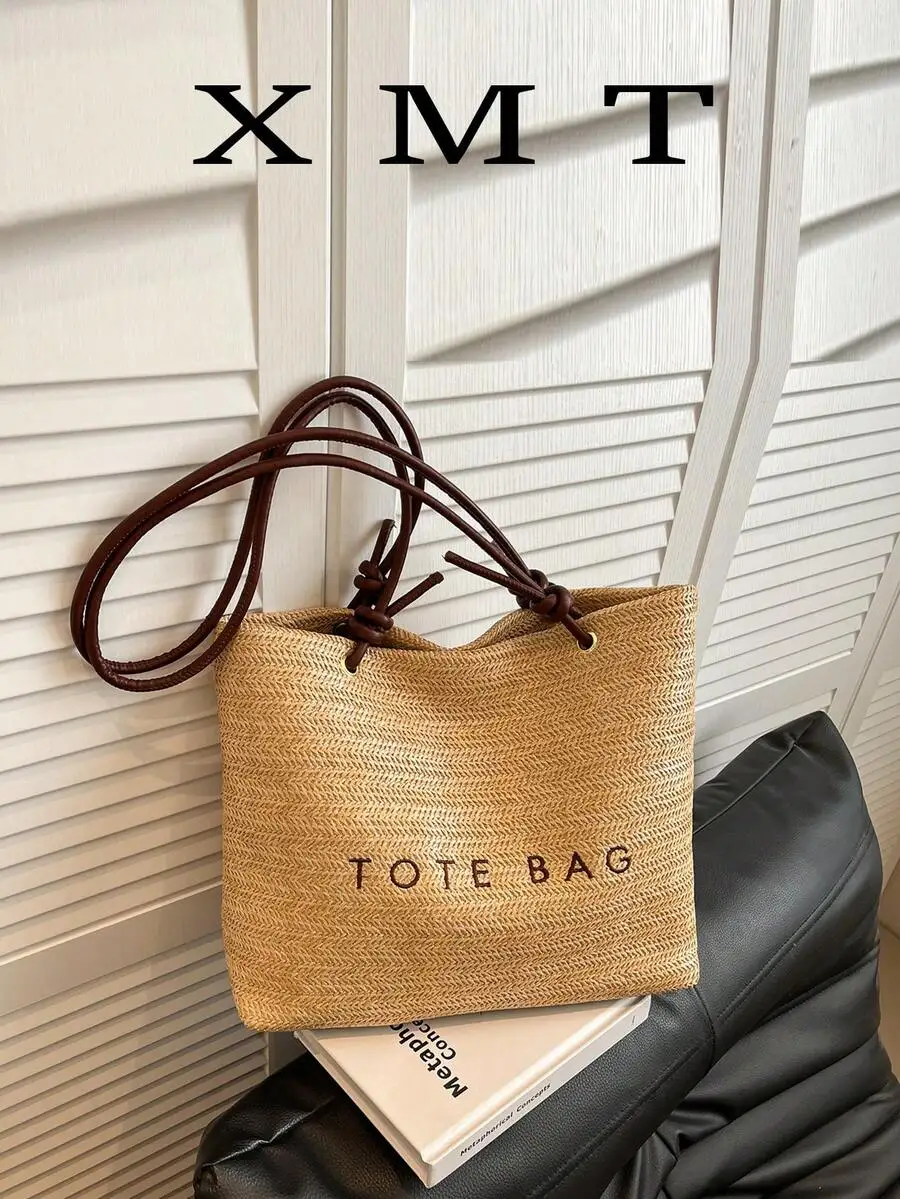 

Woven Straw Tote Bag For Women — Spacious Everyday Carryall For School, Travel, And Casual Use