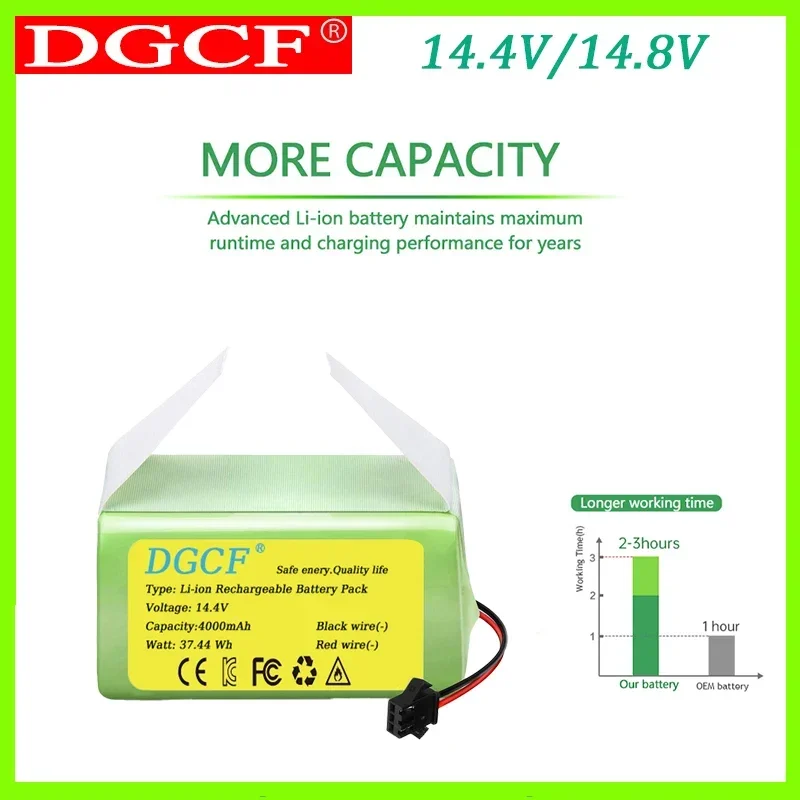 

NEW Replacement 14.4V/4000mAh Li-ion Battery for Cecotec Conga 990/1090 | Ecovacs Deebot N79/S | Eufy RoboVac 11S/35C