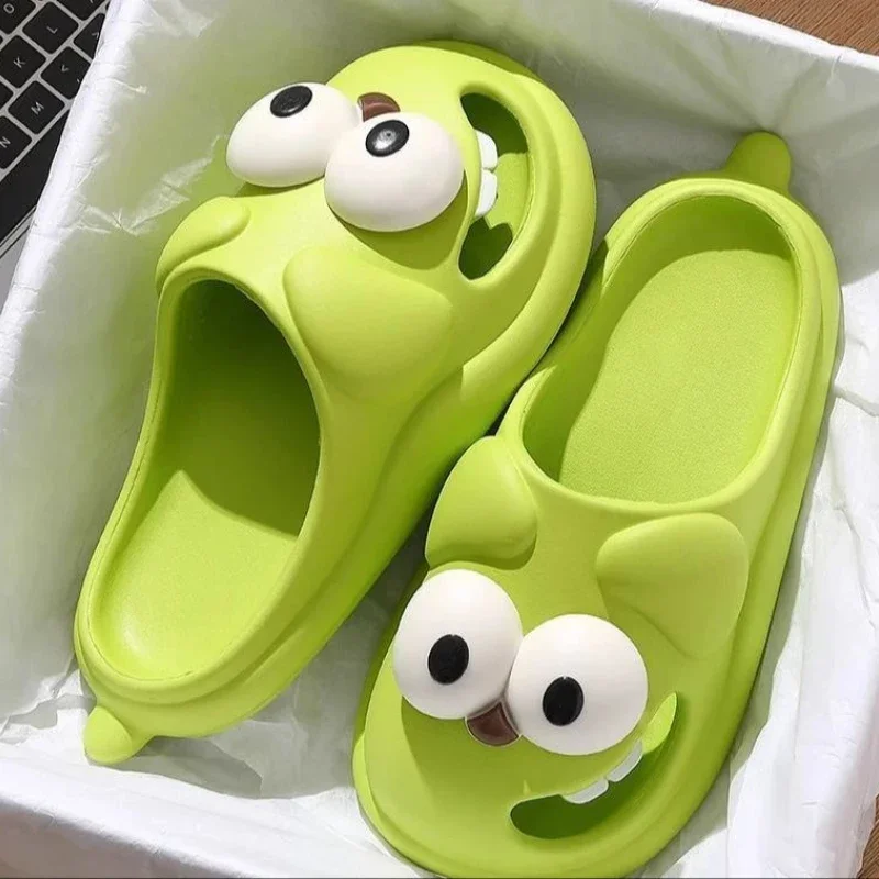 

Тапочки с изображением языка, тапочки для собак с большими глазами, милые забавные тапочки из ЭВА с большими глазами для собак, забавные мультяшные тапочки для женщин