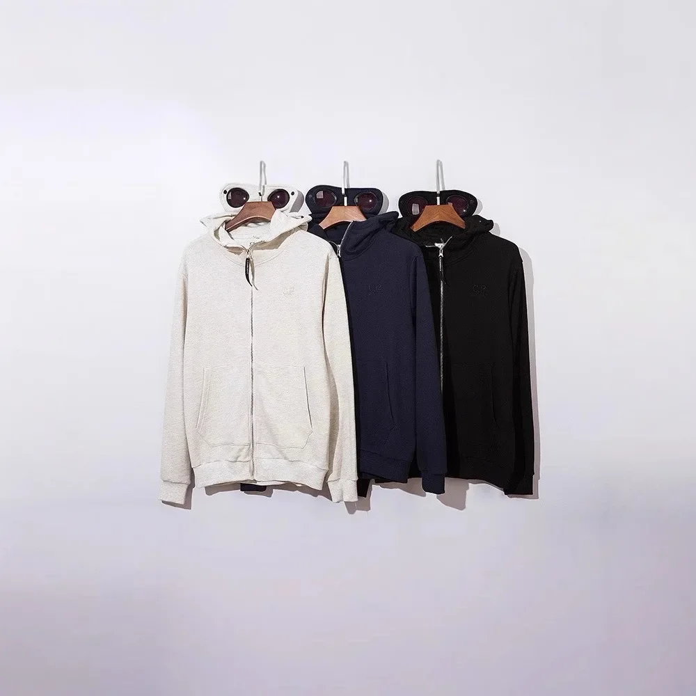 Cross-Border CP New Autumn Embroidered Logo Open Cardigan Zipper Glasses Hoodie Unisex Casual Loose Fit Sweatshirt Jacket