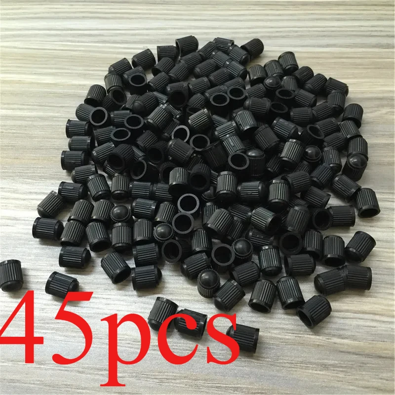 45pcs for  Tire rubber cap vacuum valve cap gas motorcycle car vacuum gas nozzle ordinary black plastic