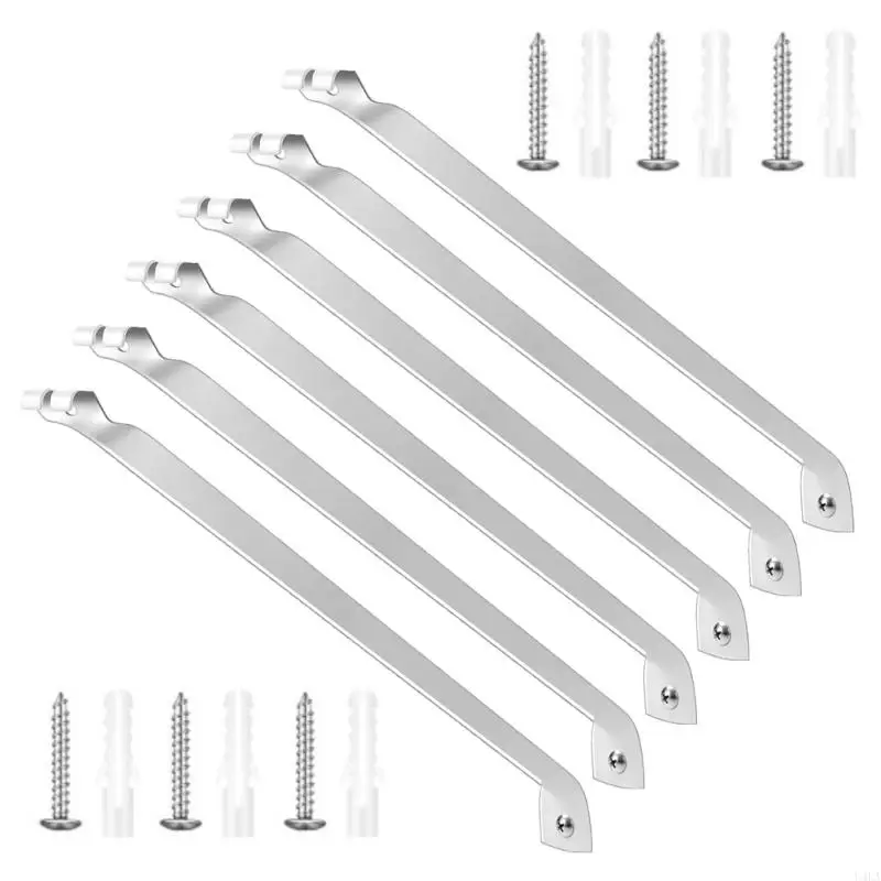 

U4LA Pack of 6 Stainless Steel Wire Shelf Brackets for Closet Storage Support