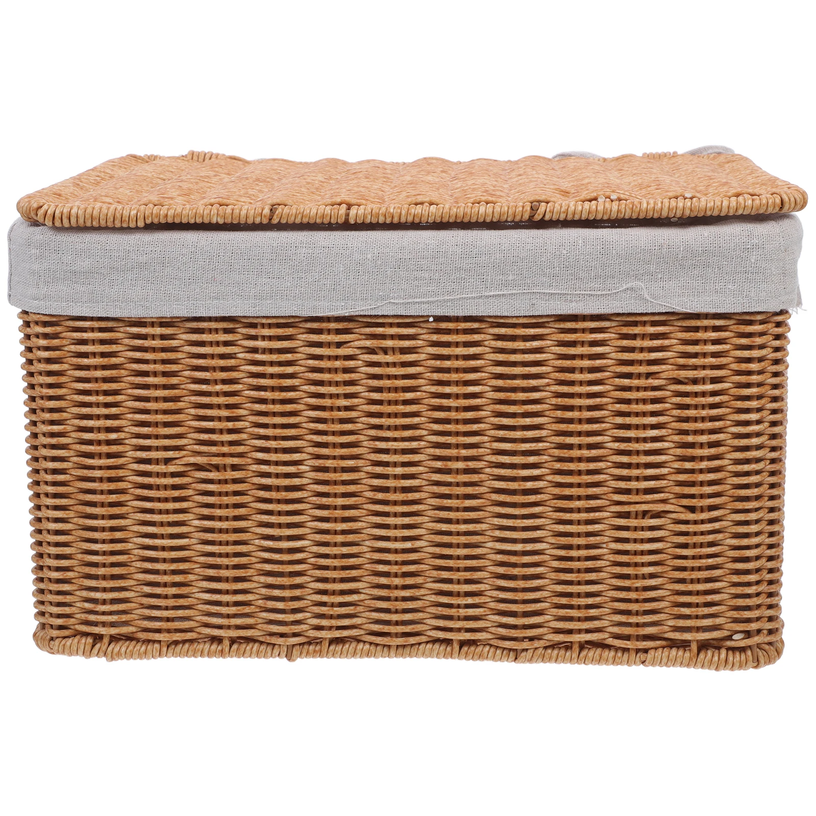 

Handwoven Wicker Laundry Hamper Storage Basket with Lid for Clothes Books Nursery Decorative Magazine Holder Rattan Basket