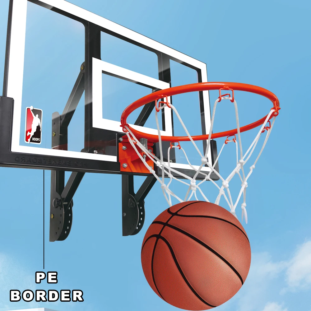 2025年バスケットボールトレーニングアルミ合金強化吊り下げ式可動アームリフティング透明バスケットボールフープミニバスケットボールフープ