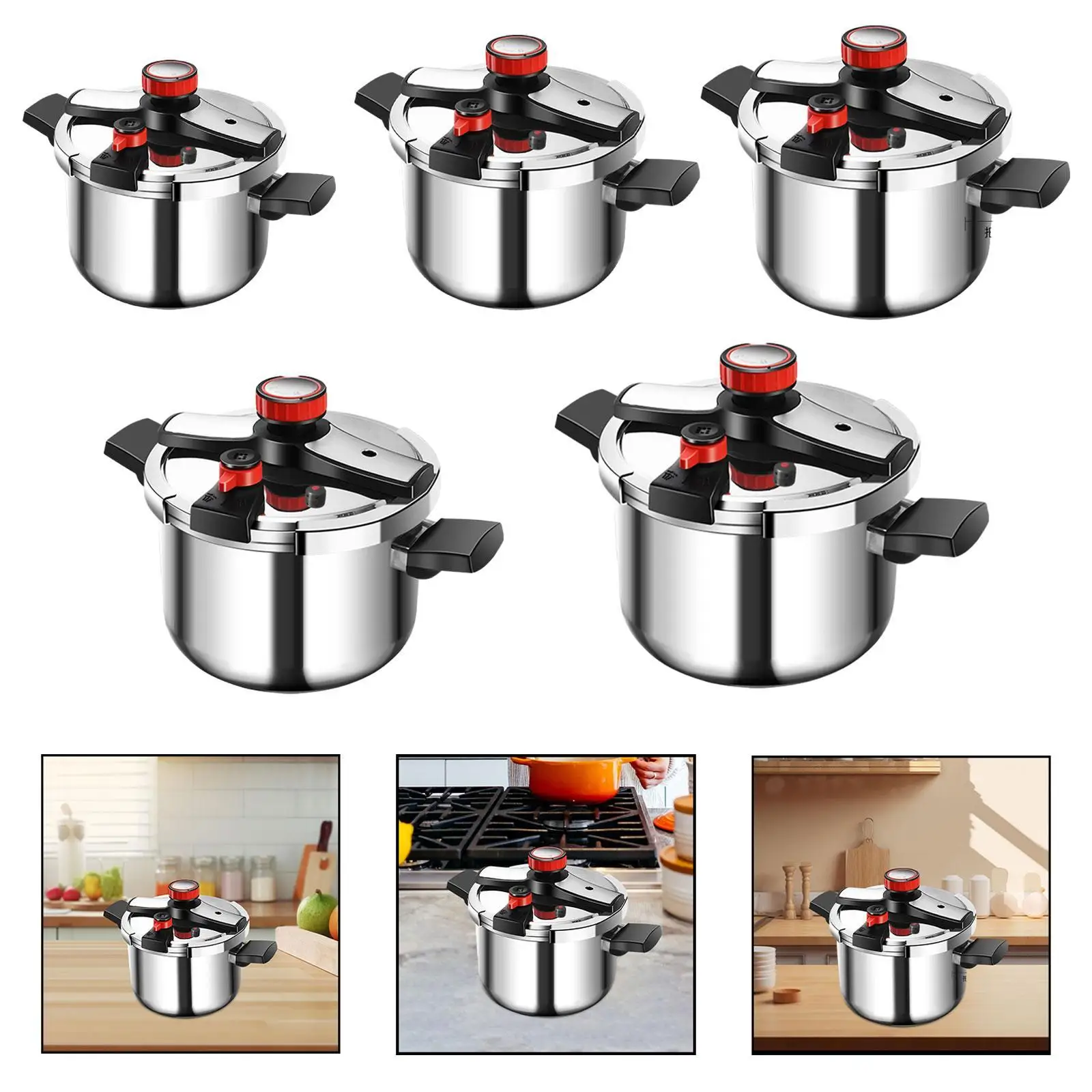 

304 Stainless Steel Pressure Cooker Portable Fast Cooking Cookware Pressure