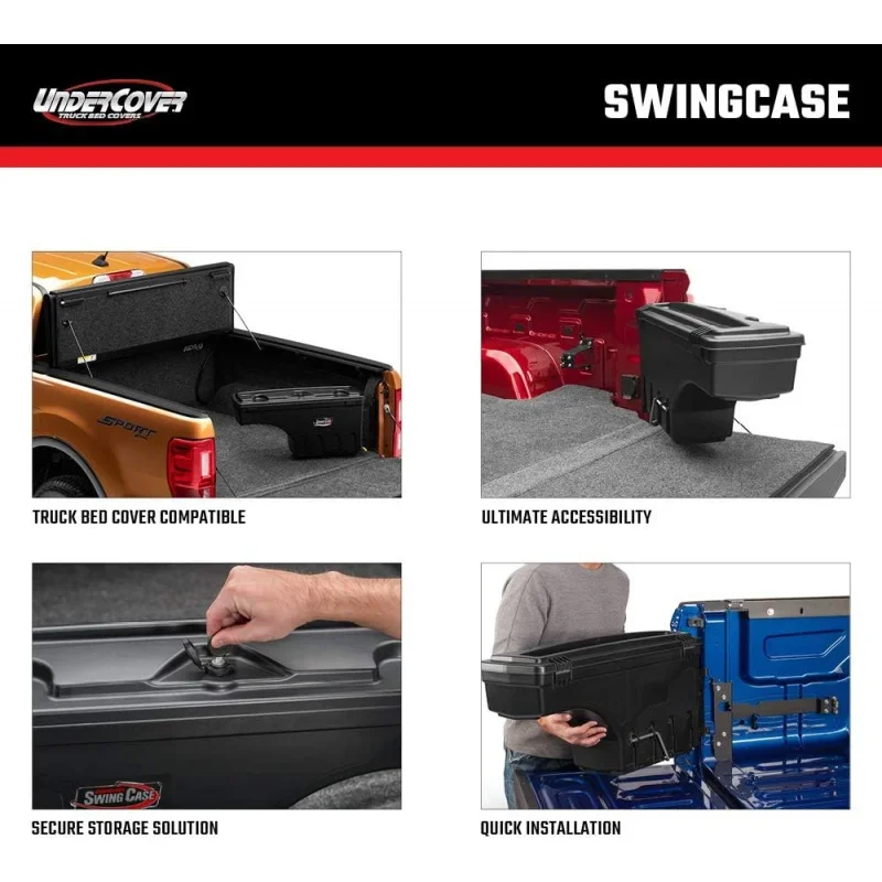 SwingCase-caja de almacenamiento para cama de camión, SC105P, SC105D, compatible con 2020-2023 Chevy/GMC Silverado/Sierra 2500/3500HD, conductor y pasajero