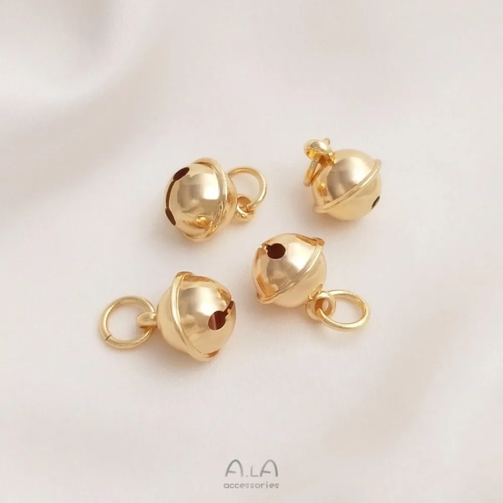 

Bell Pendant Copper Charms 14K Gold Color Hand Rope Bracelet Pendant DIY Material Jewelry Accessories