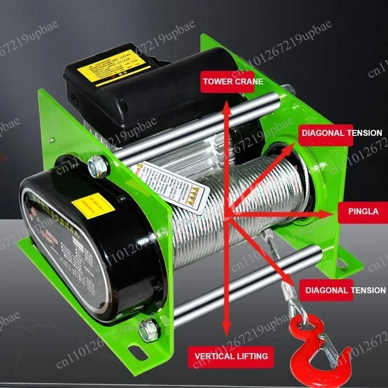 220V Wireless Remote Electric Hoist 980W 1400W Wire Rope Winch 400kg 600kg Lifting Hoist