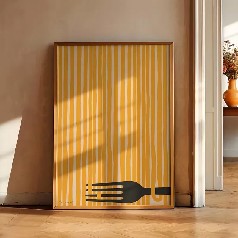 

Hand-painted Pasta Art Prints, Vintage Pasta Canvas Posters, Modern Restaurant Decorations, Kitchen Wall Art Home Decorations