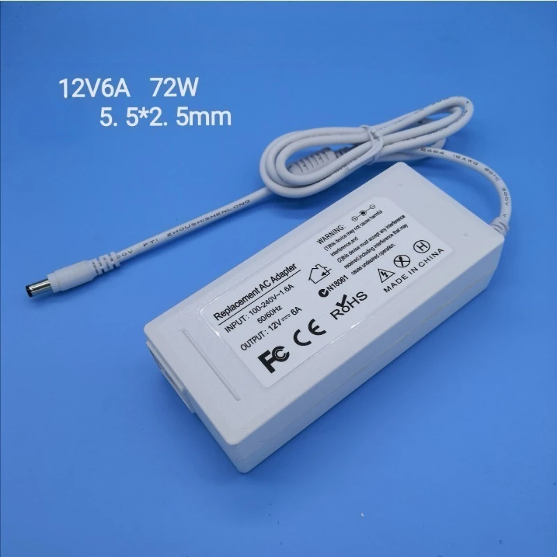 

All-in-one 12V 6A 72W White All-in-one Computer Power Adapter 72W DC5.5*2.5mm