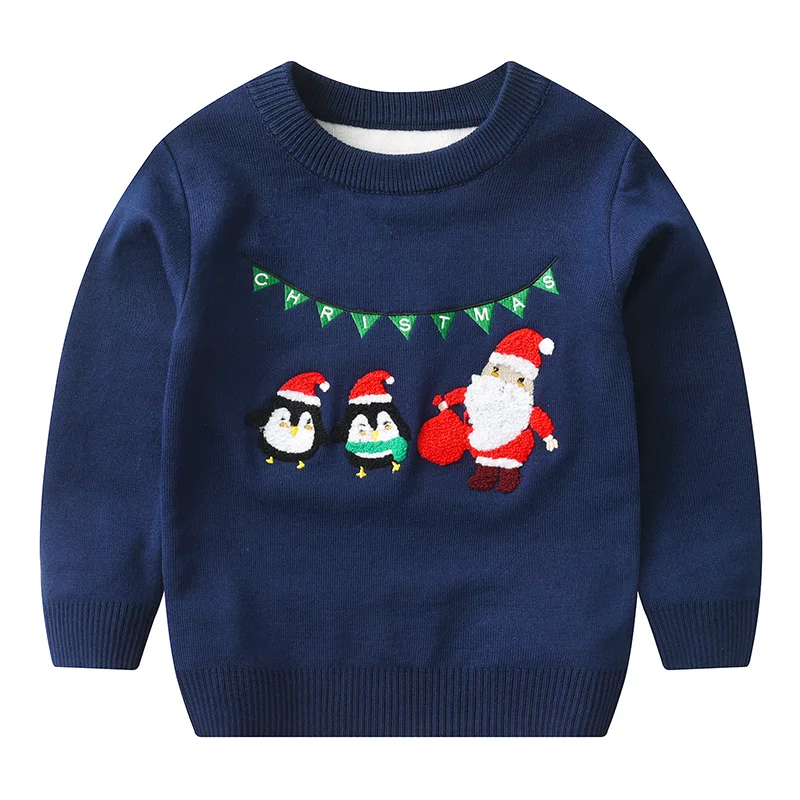 Baby Boy Girl Sweaters Kids Christmas Cartoon Knit Pullover Warm Sweaters Kids Clothes Autumn Winter Children Xmas Clothing