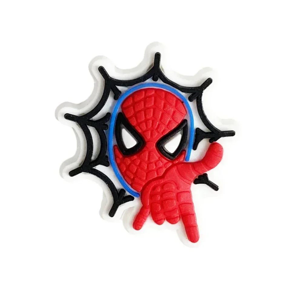 One Piece Spiderman PVC Shoe Decoration for Croc Charms Accessories DIY Shoe Crocs for Jibz Buckle Wholesale Kid Boy Gifts Set