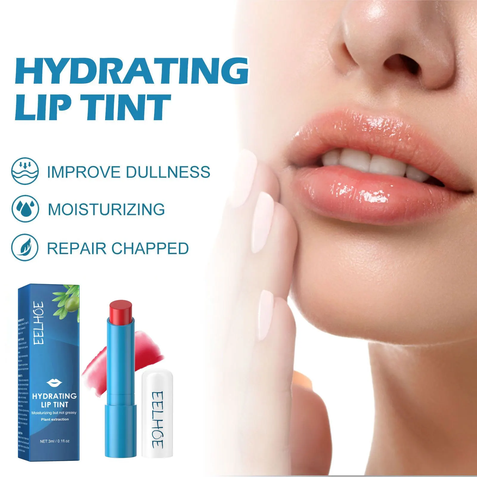 กันน้ําลิปสติก Moisturizing Lip Balm Matte Contour Long Lasting Moisturizing Non-Stick Lip Plumper แต่งหน้า Lip Care ผลิตภัณฑ์