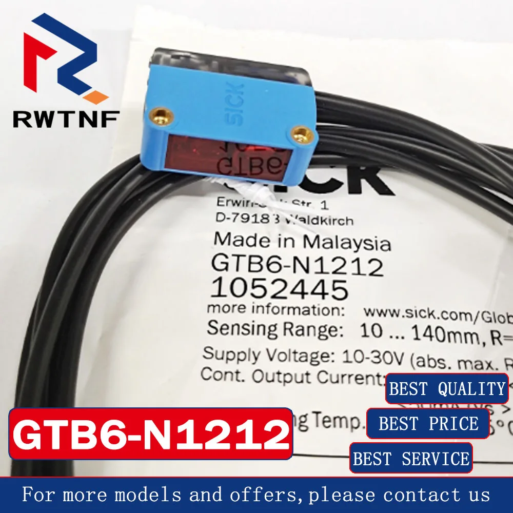 Capteur de type laser à réflexion diffuse, interrupteur photoélectrique carré malade GTB6-N1212 authentique, stock d'entrepôt 100% original