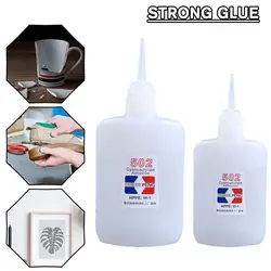 Superpegamento 502 de secado rápido instantáneo, adhesivo fuerte de cianoacrilato, unión rápida, cuero, goma, Metal, suministros de oficina, 6 piezas