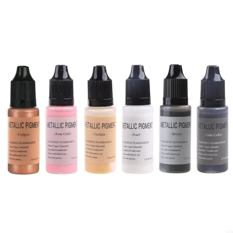 6 Metal Color Alcohol-Based Inks for Epoxy Resin Art Paint Color Dye