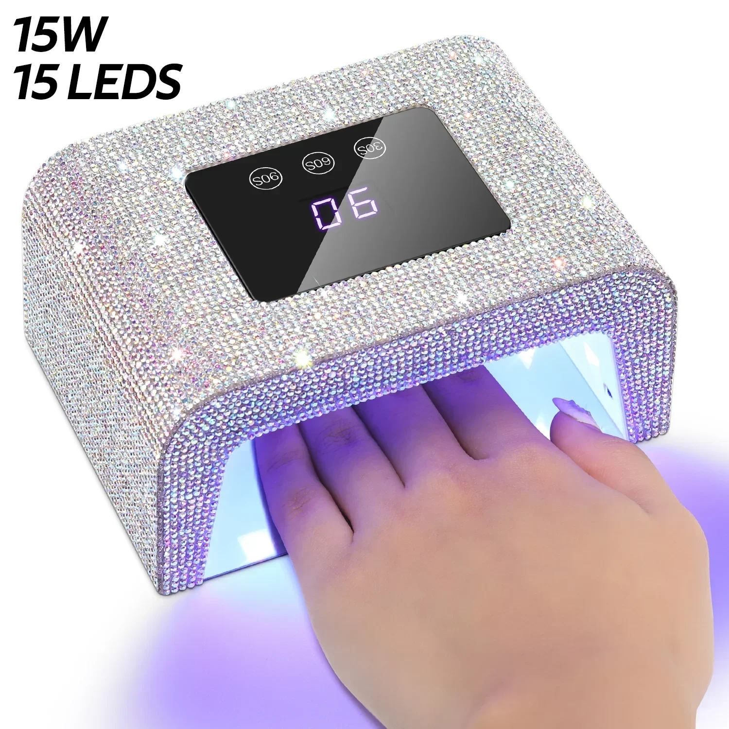 Dianabeauty uv led lâmpada do prego profissional 15 leds secador de unhas tela toque usb cabine uv para unhas manicure lâmpada ferramentas da arte do prego