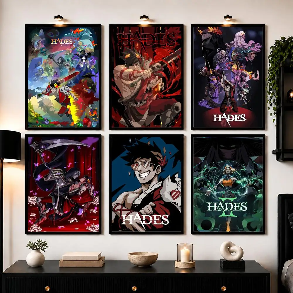 Games H-Hades Game Poster Wall Art Sticker For Living Room Bedroom Bar Home Decor Mural Painting Decoration