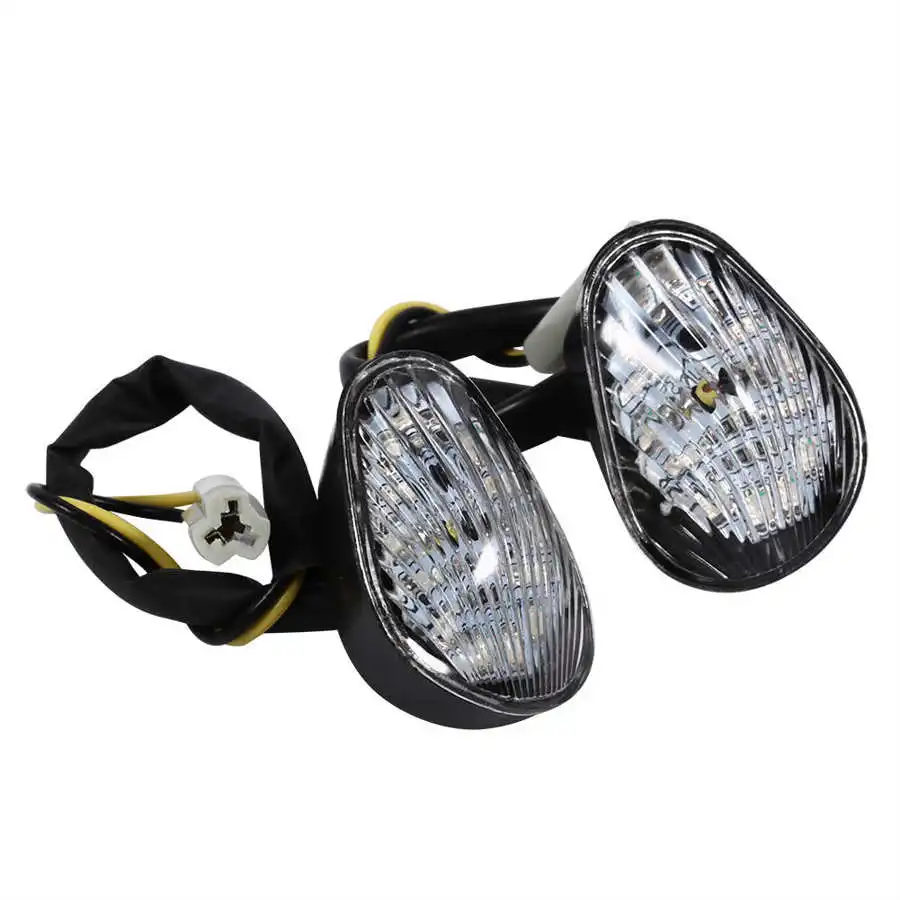 1 Pair Amber LED Turn Signal Light Indicator Lamp Flush Mount For Yamaha YZF R1 R6 R6S Clear ABS Shell+PC Lampshade