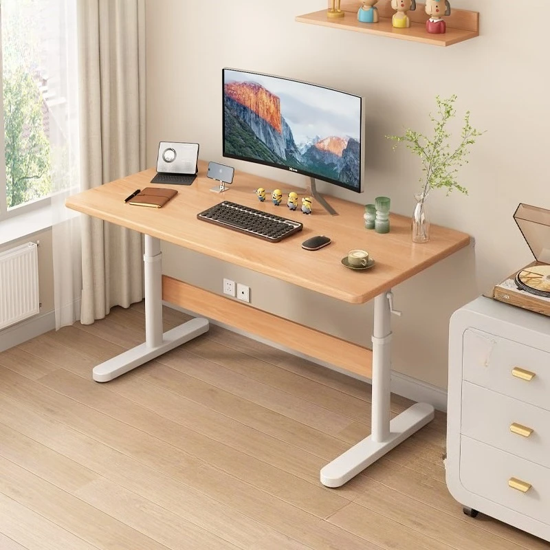 children's Adjustable study table hand-cranked homm small ergonomic Computer Desk minimalist bedroom escritorio para computadora