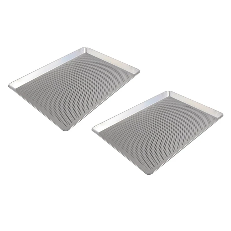 2 Pcs Stainless Steel Rectangular Grill Baking Tray,Cake Tray,Bread Tray Pad,Pastry Baking Mold Tools