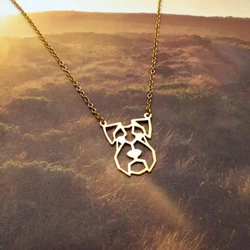 Gold Color Silver Schnauzer Necklace