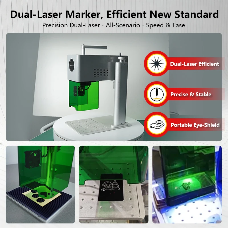 Maxwave Dual-Light Leser Marking Machine 2W 1064nm &10W 455nm  Handheld Desktop Bluetooth Connectivity 8000+ Hours Lifespan