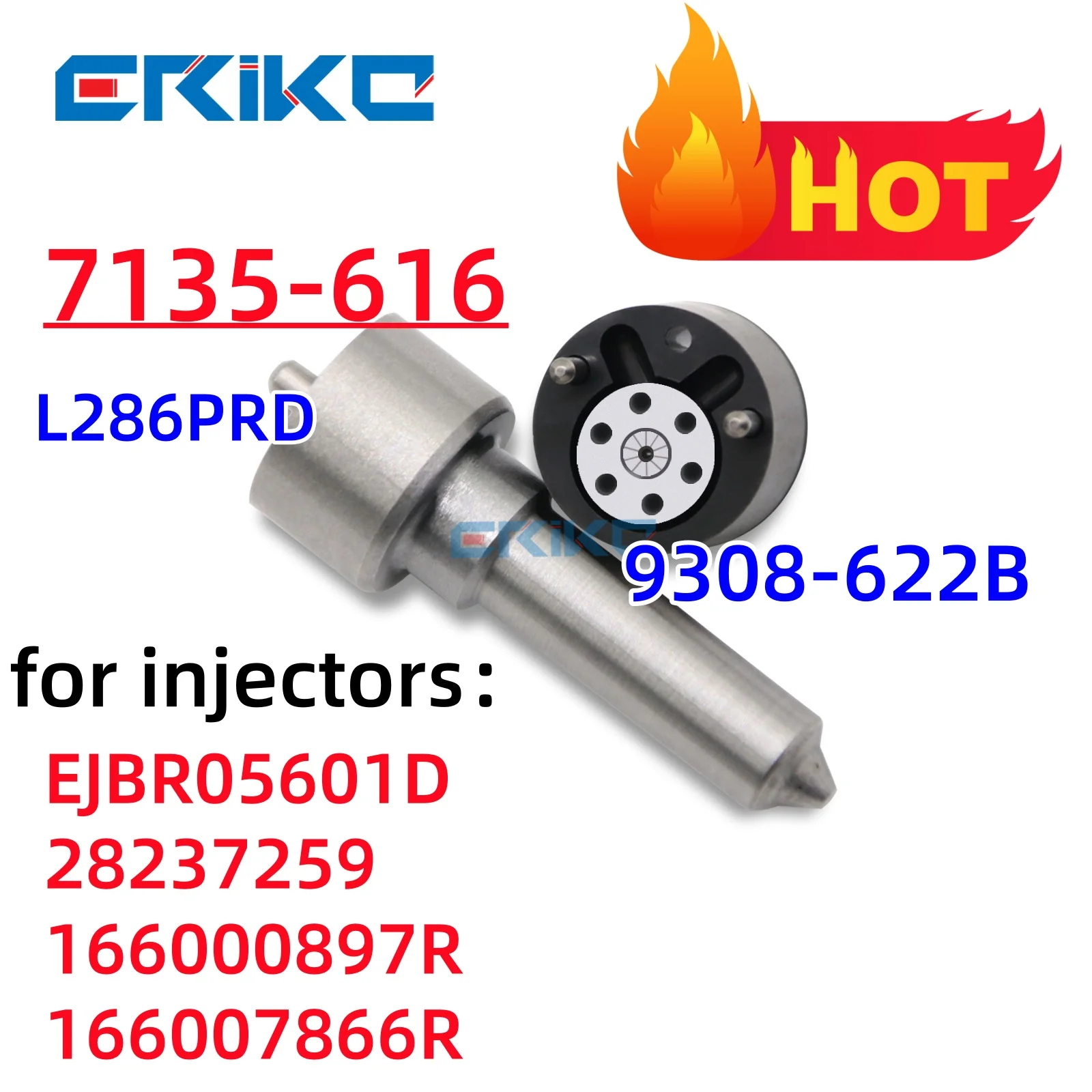 

L286PRD 9308-622B Injector Nozzle Repair Kits 7135-616 for EJBR05601D 28237259 166000897R 166007866R Renault K9K-808 (E8)