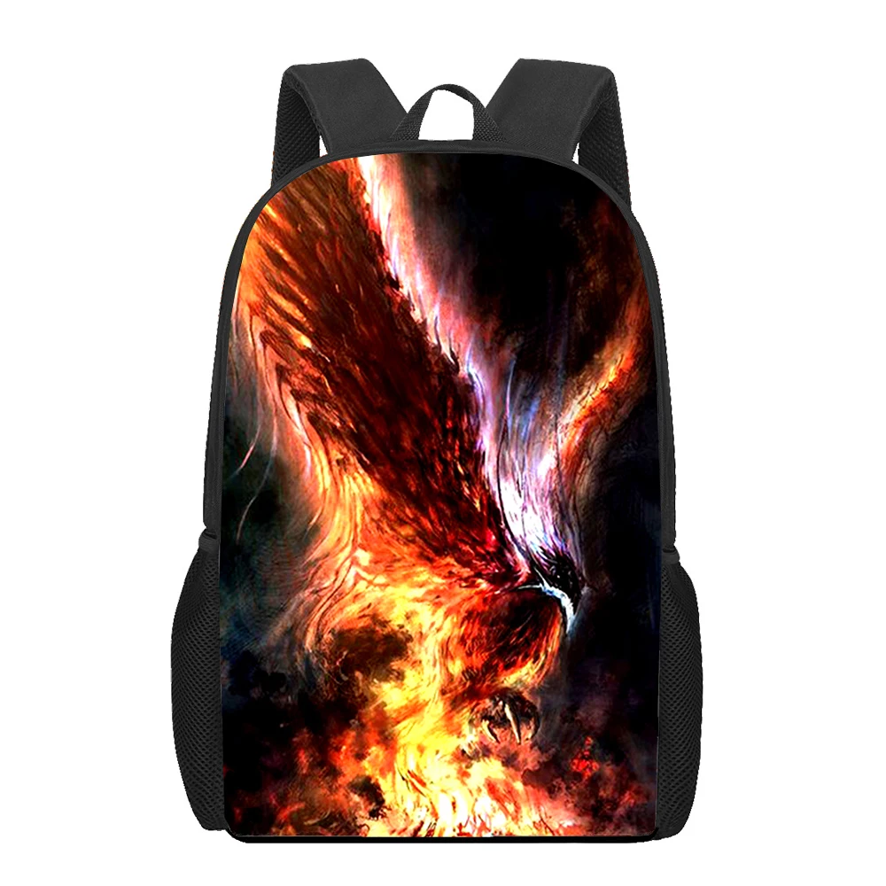 Sac à dos d'école imprimé 3D Art Beast Phoenix Sunbird pour garçons et filles, sac de livre pour adolescents, sac initié décontracté, grande capacité