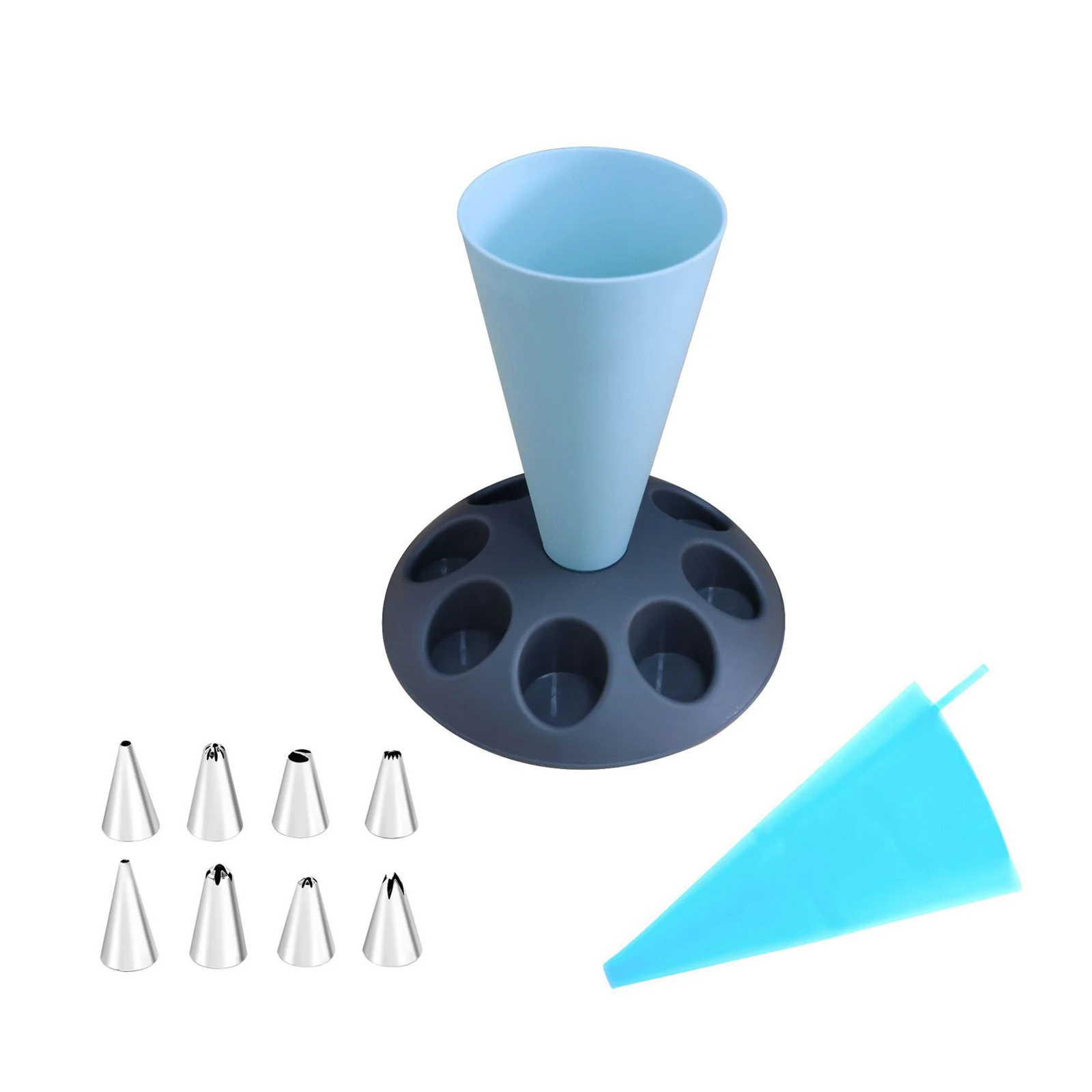 Pastry Bag Stand Cookie Decorating Cream Icing tip rack Shelf Cupcake Nozzle Piping Bag Rack Frosting Bag Holder for Kitchen