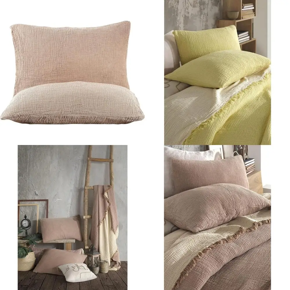 

Двойные цветные муслиновые пледы и наволочки из 100% органического хлопка — ультрамягкие, дышащие, легкие, предварительно моющиеся для комфорта и