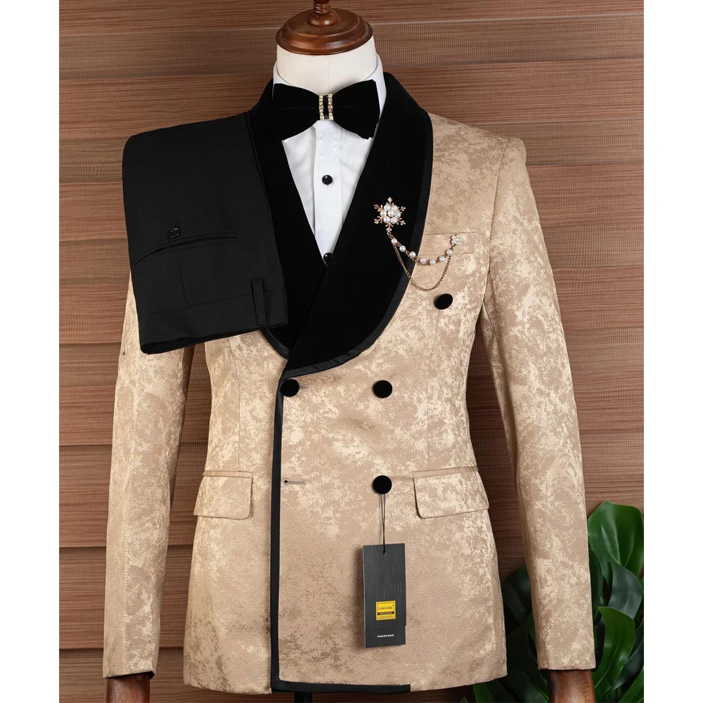 

Men's Satin Two-piece Suit Men Clothing Outfit Set Complete Suit Man Full Man Suits for Men Luxury Costumes Adults Men Elegant