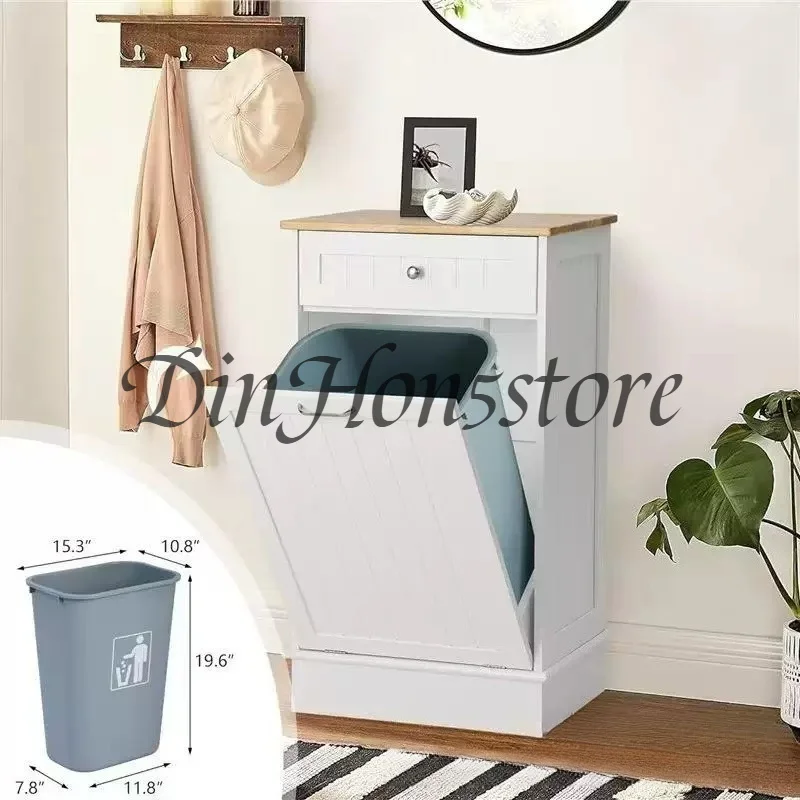 Tilt Out Trash Cabinet Kitchen Waste Bins Free Standing Laundry Hamper Recycling Cabinet Trash Can Holder With
