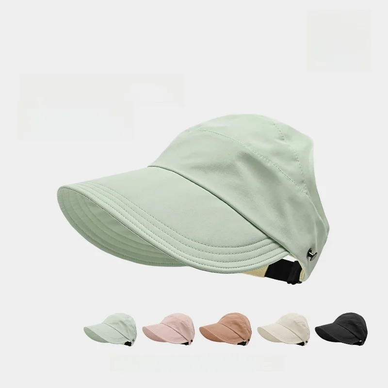 quick-dry-women's-summer-fishing-cap-uv-protection-sunshade-hat-empty-top-straw-hat-breathable-adjustable-wide-brim-hat