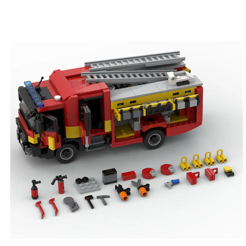 MOC-81514 Truck City Fire Brigade Rescue Vehicle 1036pcs Kids Building Block Toy DIY Christmas Gift Birthday Present