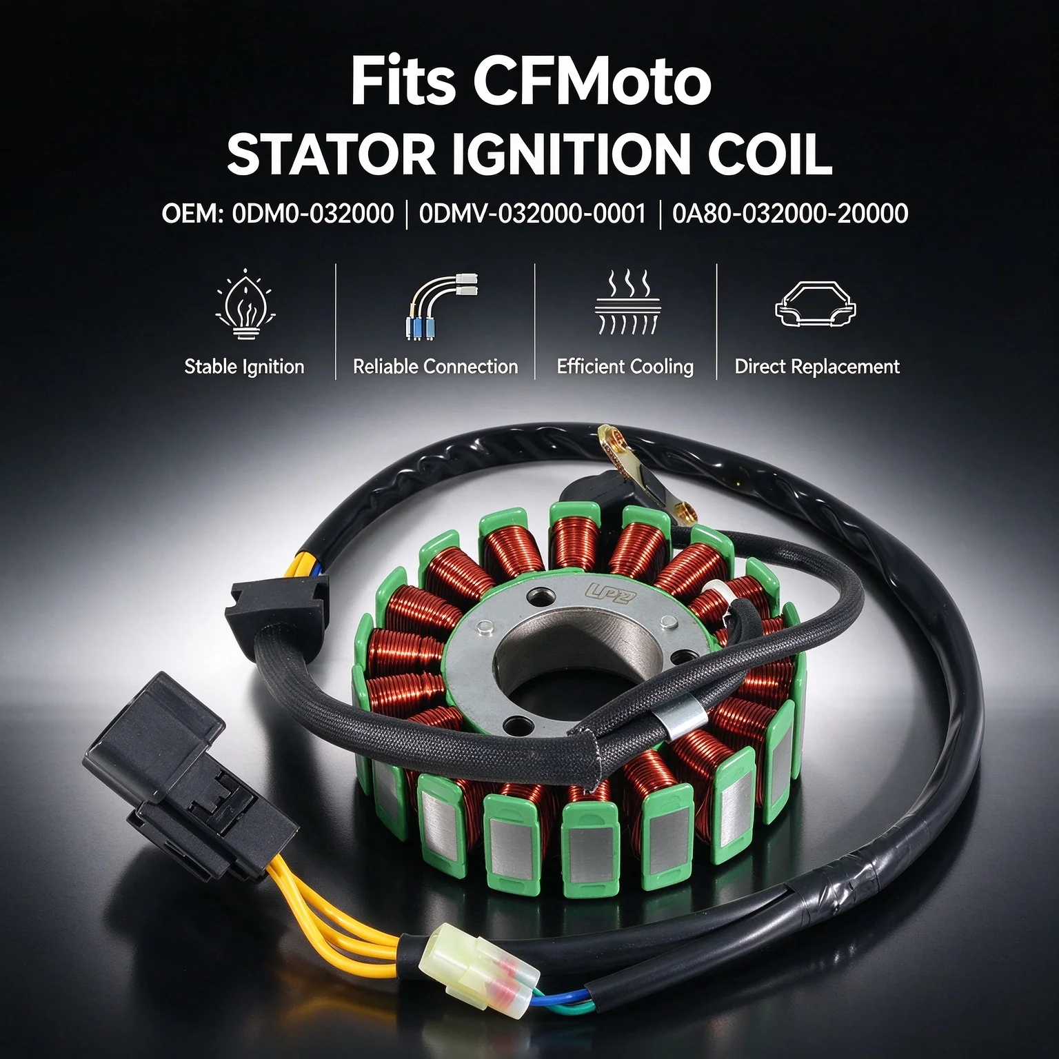Motorcycle Ignition Coil Engine Stator for CFMoto 250NK 250SR 300NK 300SS CF300-3US CF300-US 0A80-032000-20000 0DM0-032000