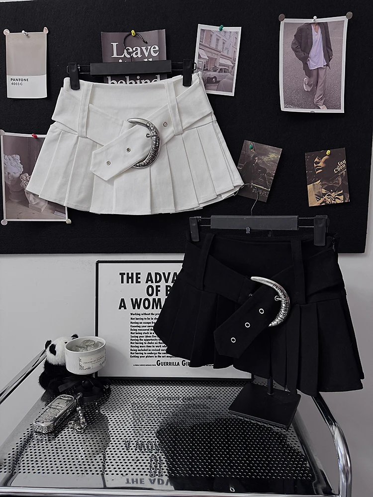 

Корейская плиссированная юбка в стиле Spicy Girl с широким поясом, свободного кроя, для женщин, весна-лето, новинка