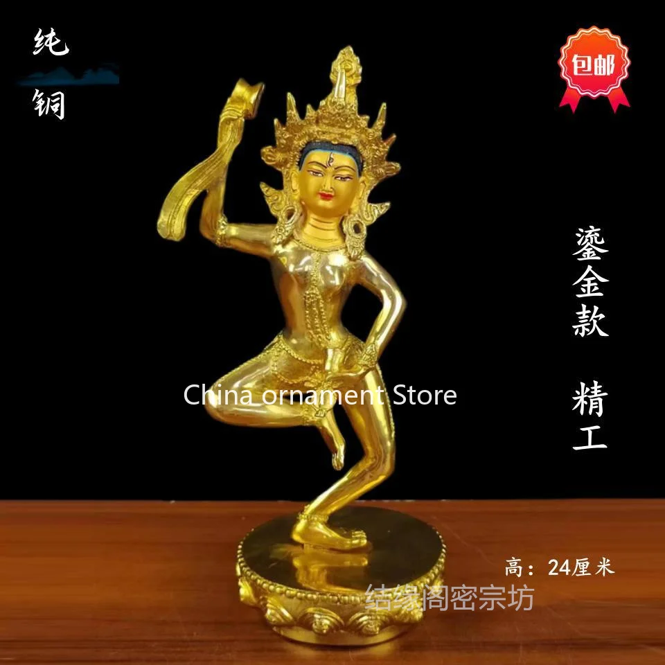 Nepalese Tantra Gilt Pure Bronze Magila Junzun Wisdom Identity Buddha Statue Yoga Laozun Mahiji Pai Buddha