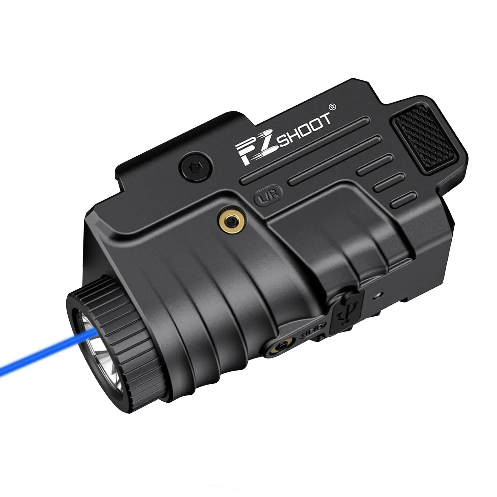 EZshoot 800 lumen pistoollicht rood/blauw/groen lasercombo compacte zaklamp met verschuifbare rail voor Glock en Picatinny Rail