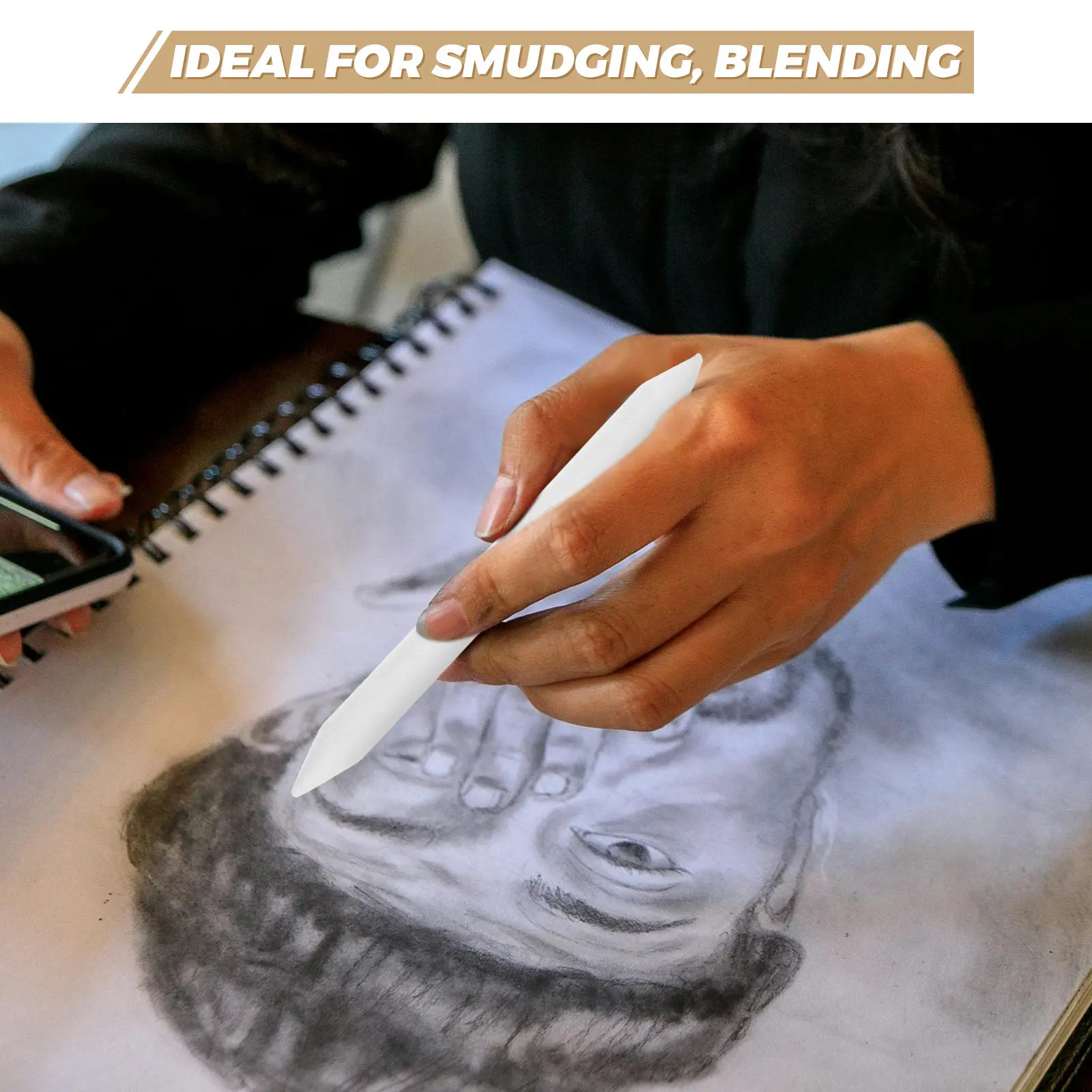 36Pcs Dual Head Blending Stumps Precision Solid Core for Smooth Gradient Shading Sketching Drawing Art Blenders Pencil Charcoal