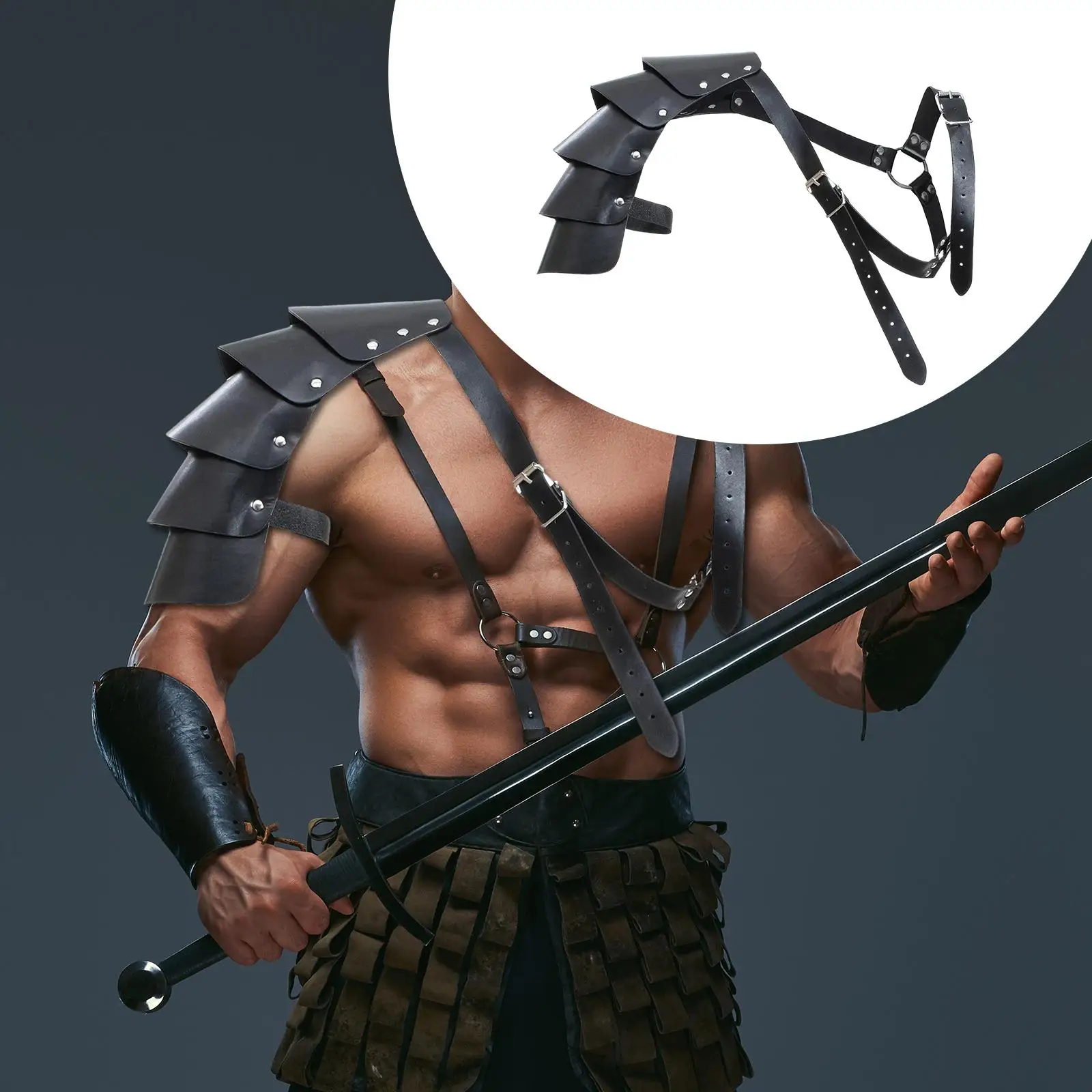 

Готические доспехи в стиле стимпанк, доспехи на одно плечо, пояс для пожимания плеч, средневековый