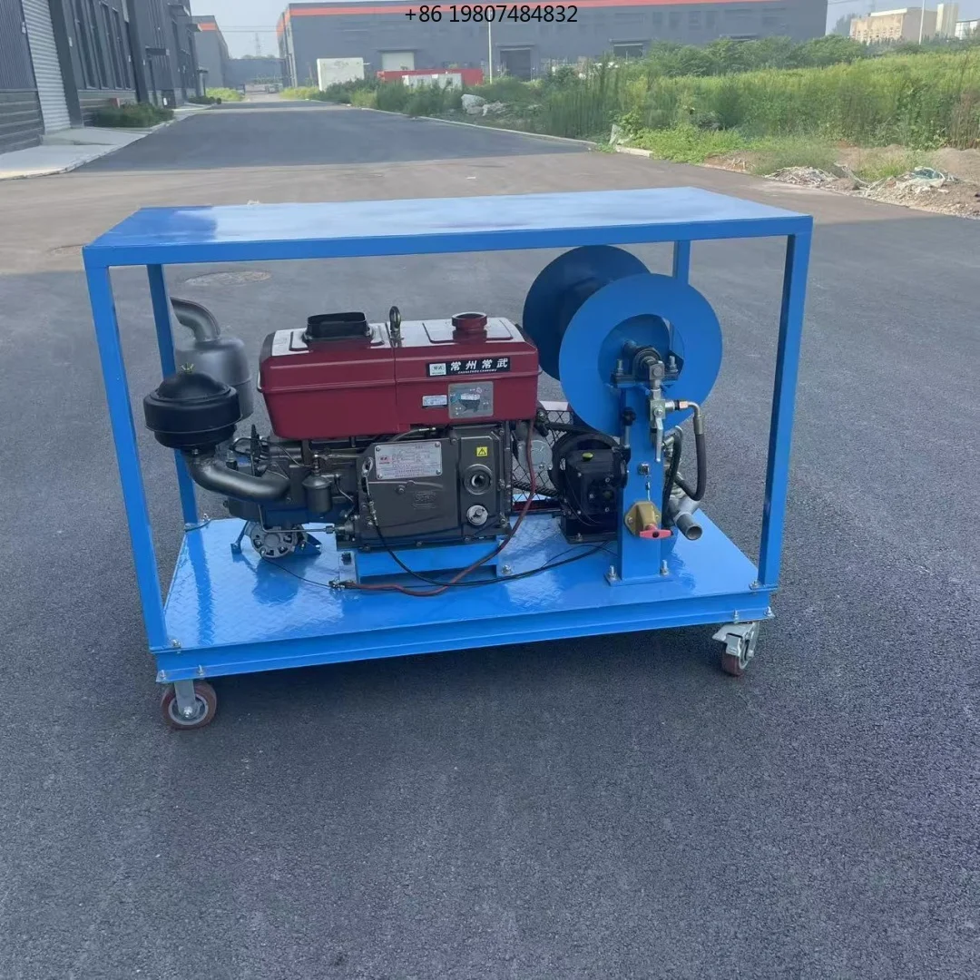 for Concrete and Metal Pipe Cleaning High-Pressure 2600psi 28hp Hydraulic Sandblasting Machine