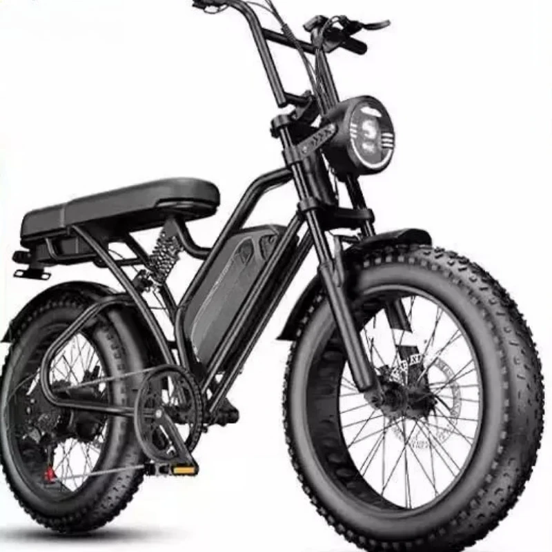 All-terrain mountain electric vehicle, power transmission bicycle 20-inch wide fat tire off-road battery double oil brake