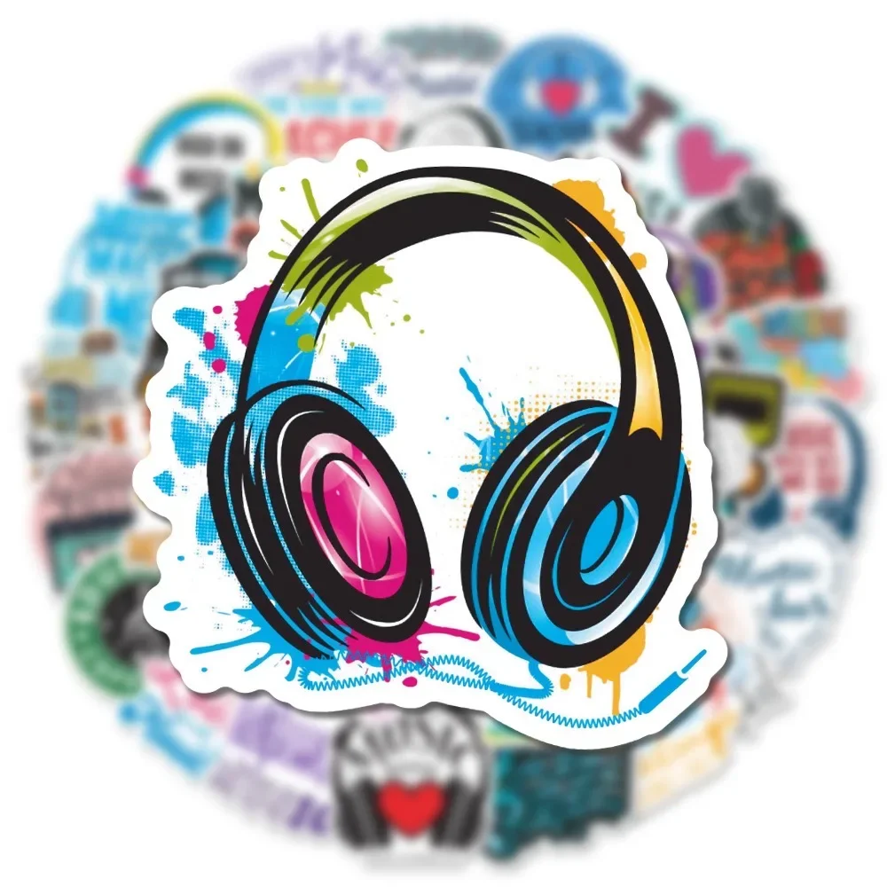 50 Stück Niedliche Motivierende Musiknoten-Aufkleber Inspirierende Sprüche Abziehbilder für Scrapbook Koffer Kühlschrank Skateboard Aufkleber Spielzeug