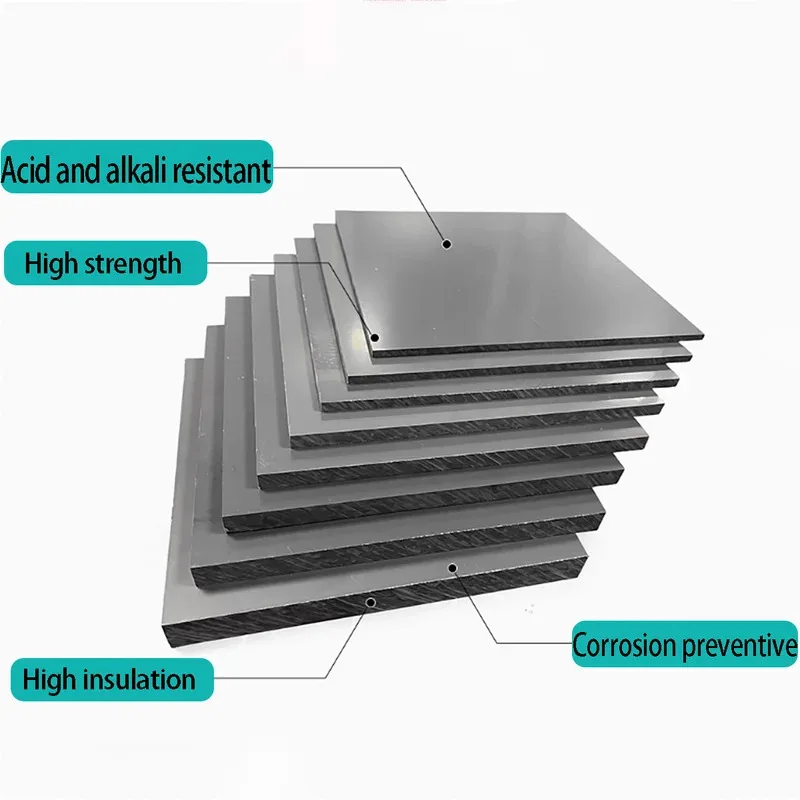 

PVC Rigid Sheet 3/4/5/6/8/10/12/15mm Thick High Hardness Gray PVC Board Corrosion Resistant for Industrial Equipment