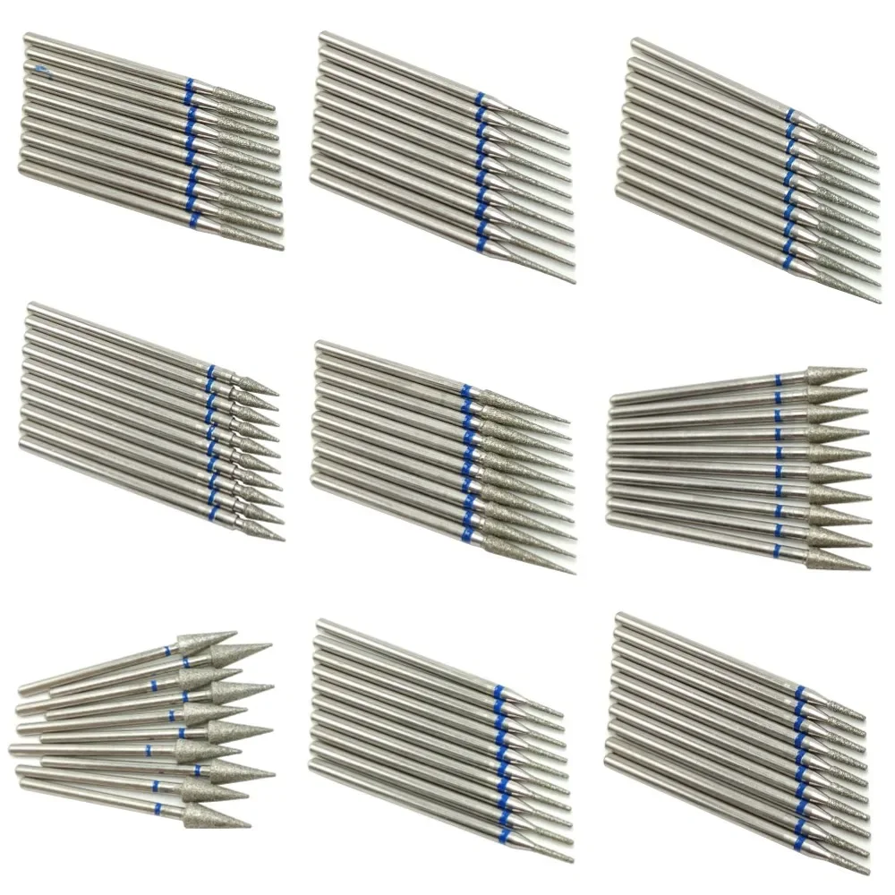 10pcsSet الماس مسمار مثقاب الخشب الروتري قواطع الطحن الكهربائية ل باديكير مانيكير الملفات إهاب لدغ مسمار أدوات اكسسوارات #5